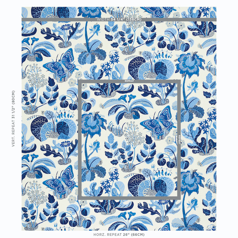 Exotic Butterfly Indoor/Outdoor - Marine Fabrics | Schumacher