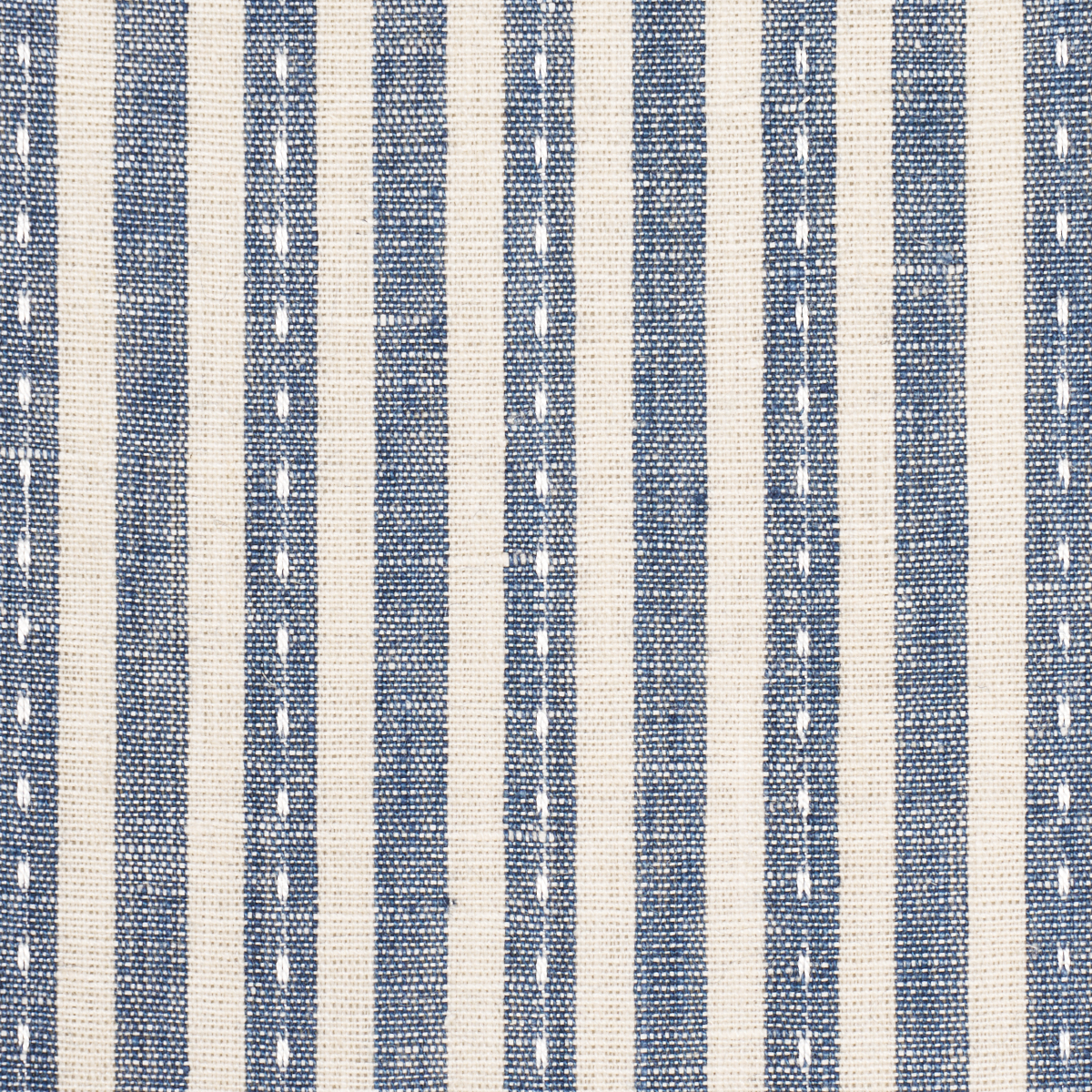 Mathis Ticking Stripe - Indigo Fabrics | Schumacher