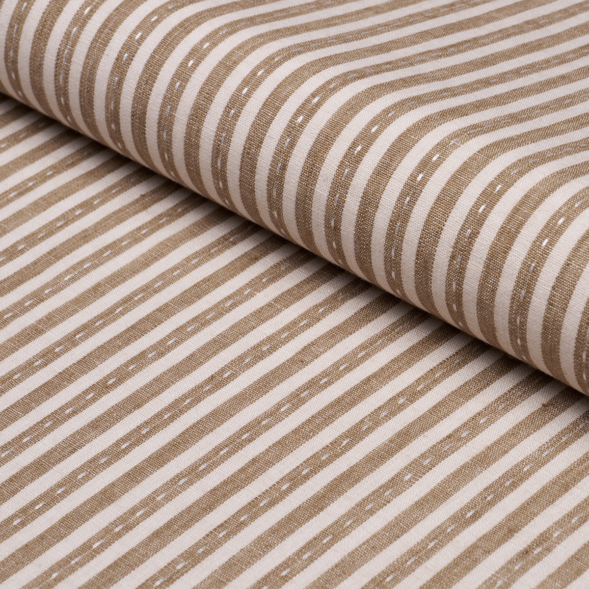Mathis Ticking Stripe - Flax Fabrics | Schumacher