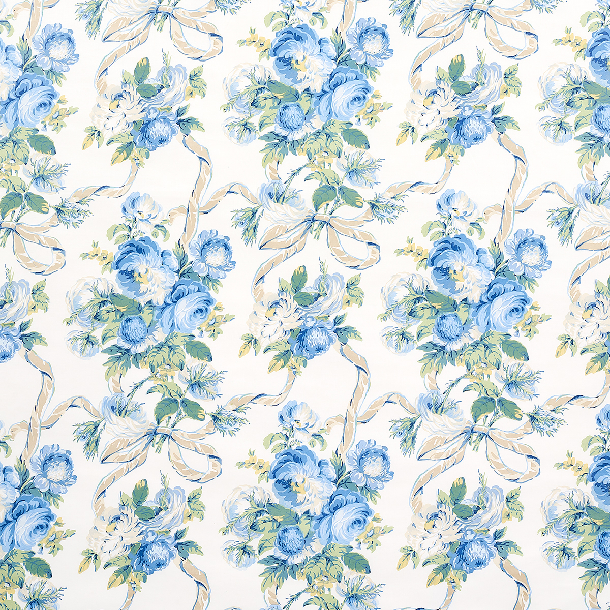 Queenies Floral Chintz - Porcelain Fabrics | Schumacher