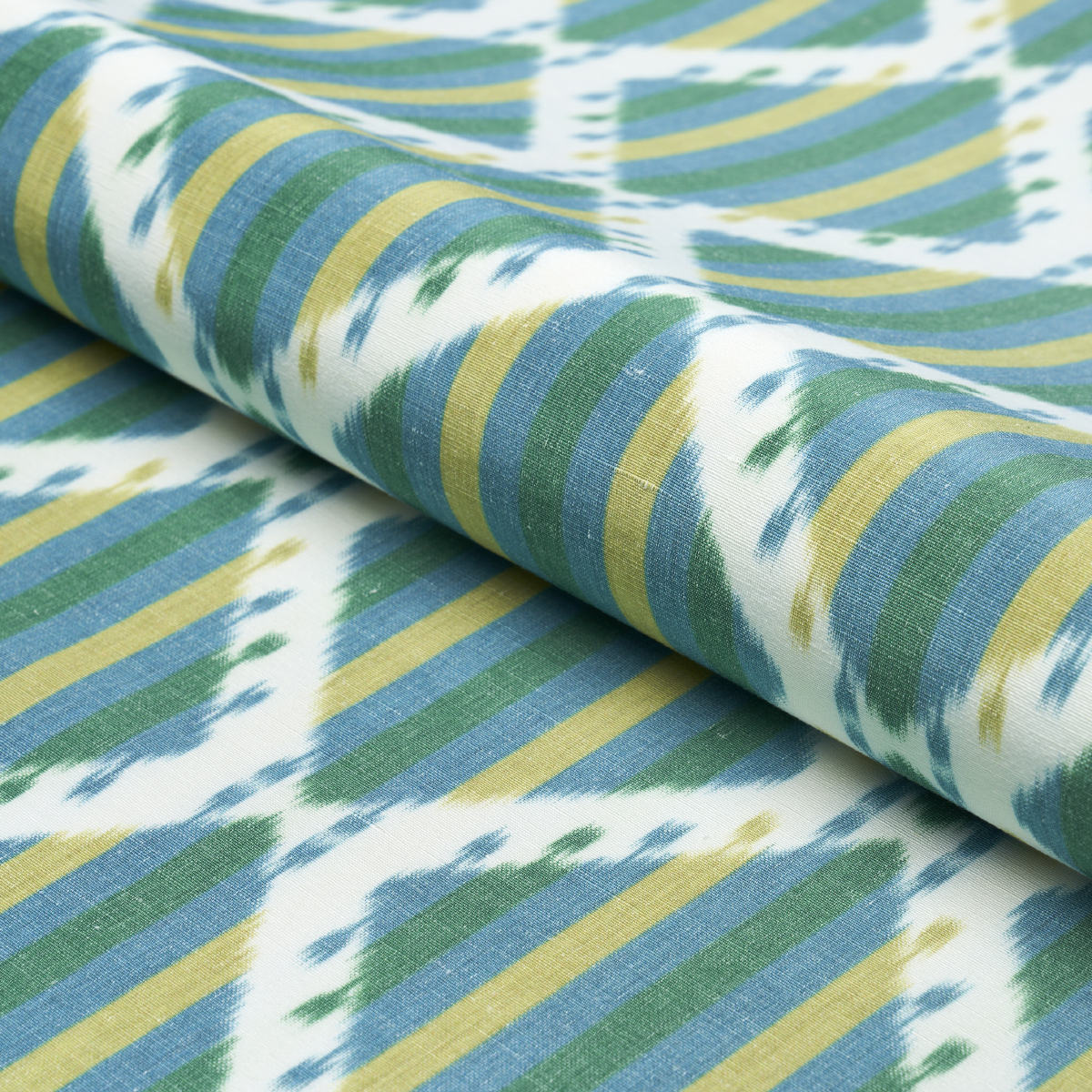 Kai Striped Ikat - Green Fabrics | Schumacher