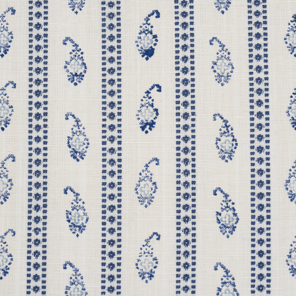 Eddie Woven Hand Block Print - Blue Fabrics