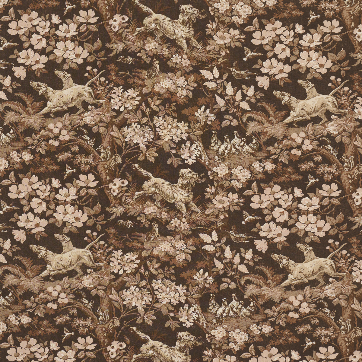 Hound Meadow - Sepia Fabrics | Schumacher