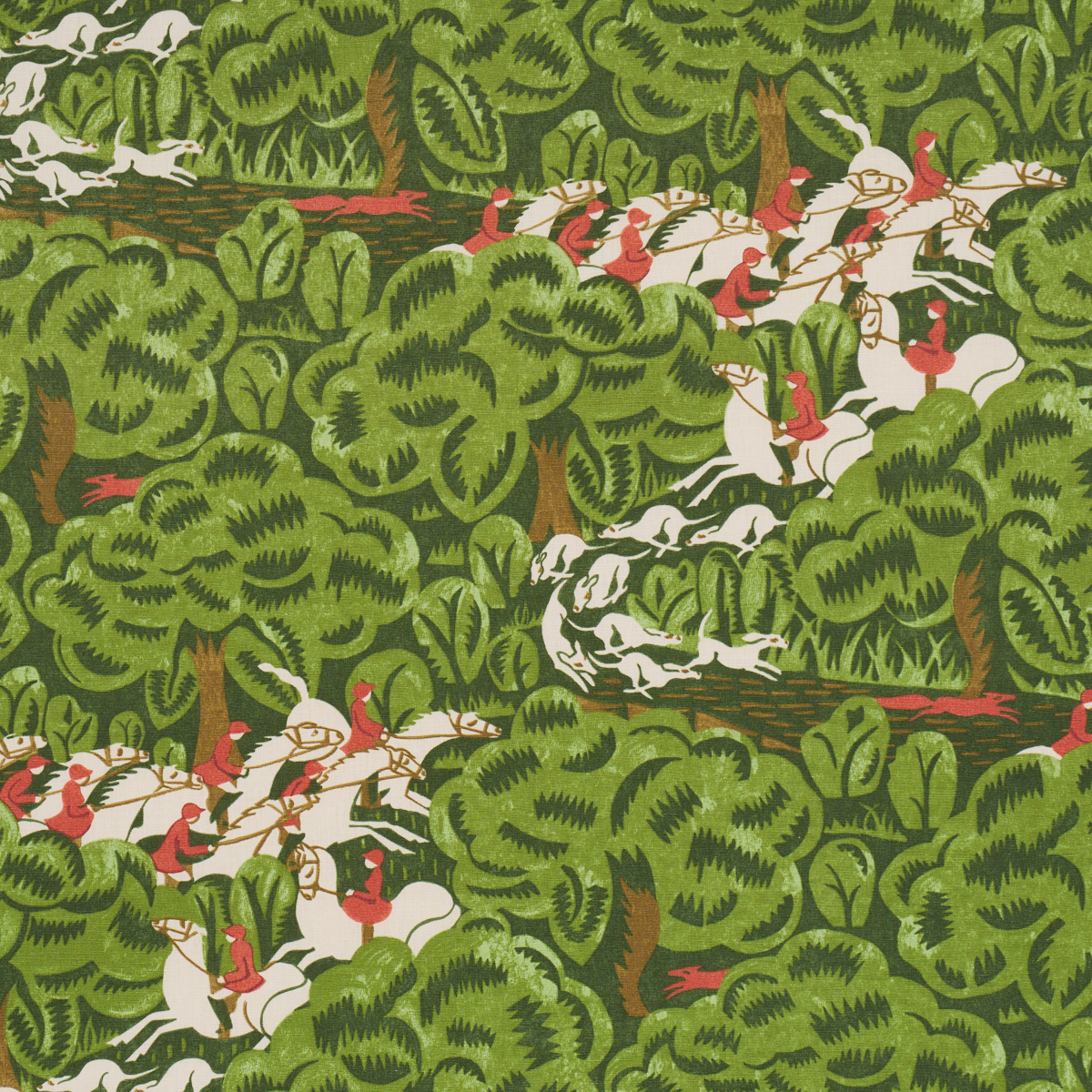 Margaret Schloeman's Fox Chase - Forest Fabrics | Schumacher