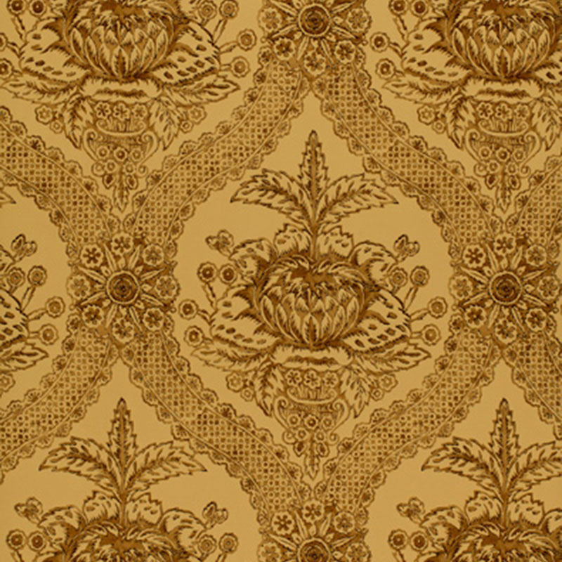 HADDON HALL DAMASK — UMBER