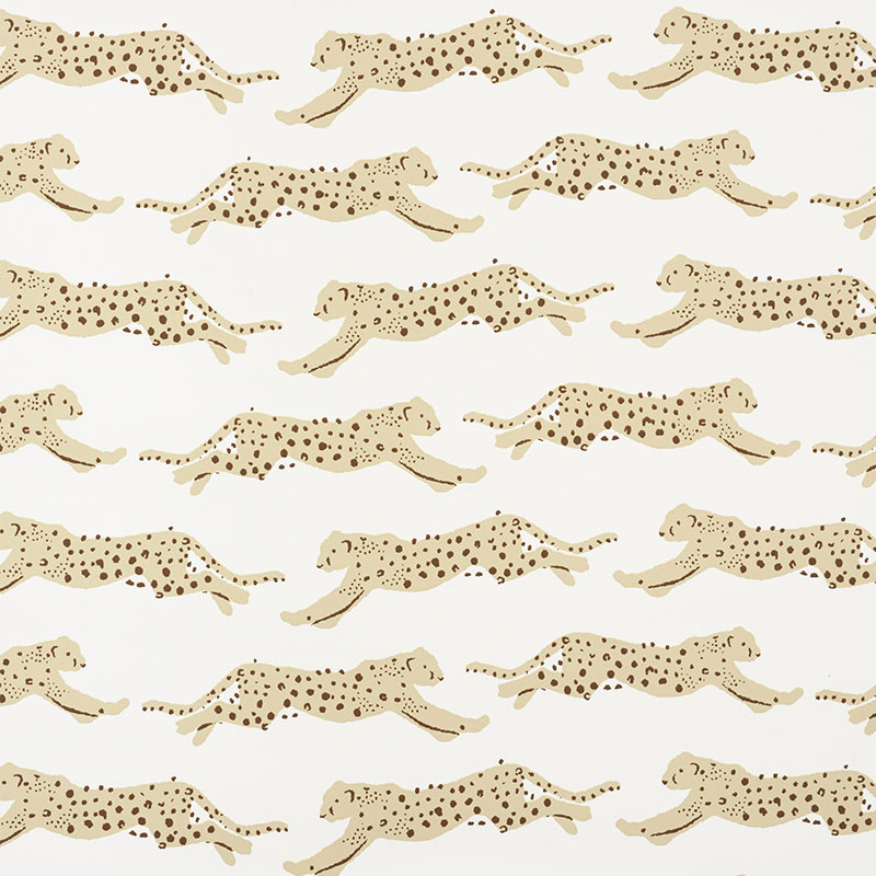 Leaping Leopards - Yellow Fabrics | Schumacher