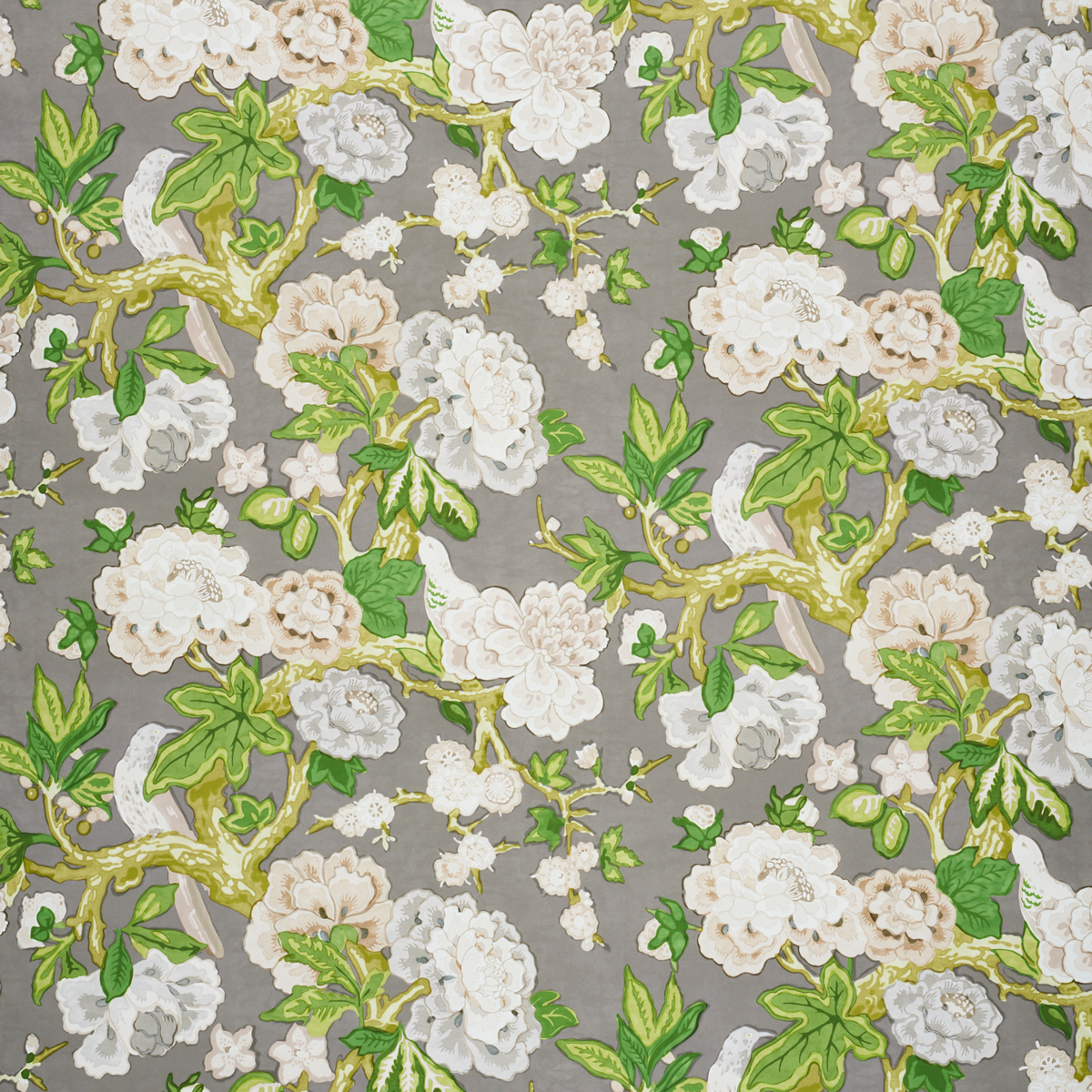落葉樹 TOMO Bermuda Blossoms - Slate Wallpapers | Schumacher