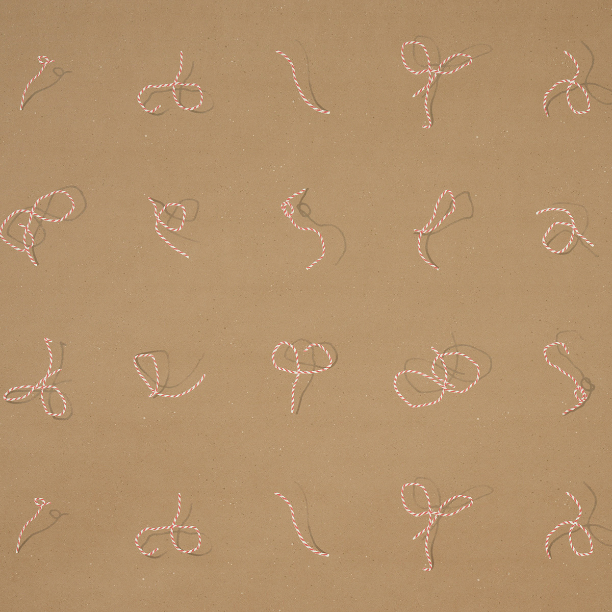 BUTCHER STRING — RED AND WHITE ON BROWN