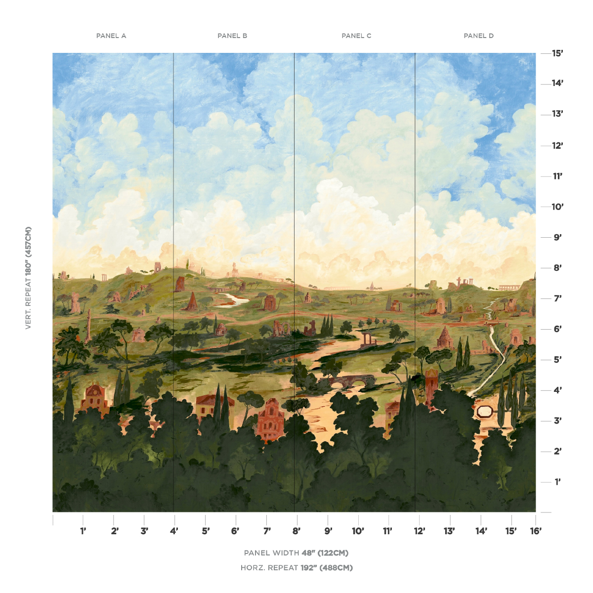 Appian Way 4 Panel Set gallery 1