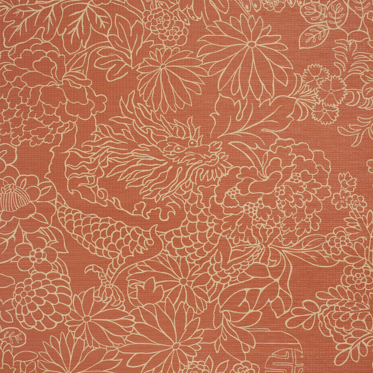 CHIANG MAI DRAGON SILHOUETTE RAFFIA — TERRACOTTA