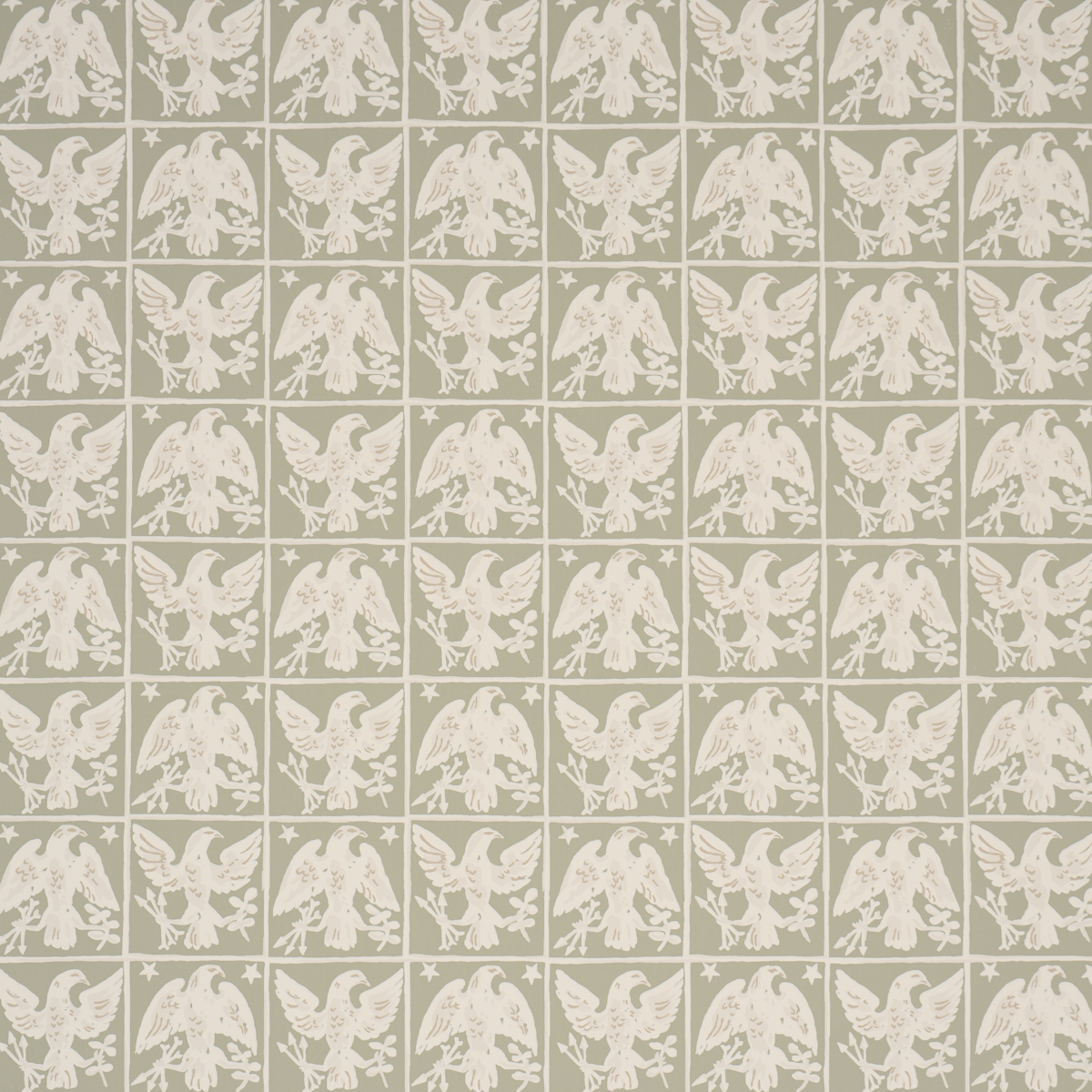 BARTON'S EAGLE HAND PRINT wallpaper in GREEN