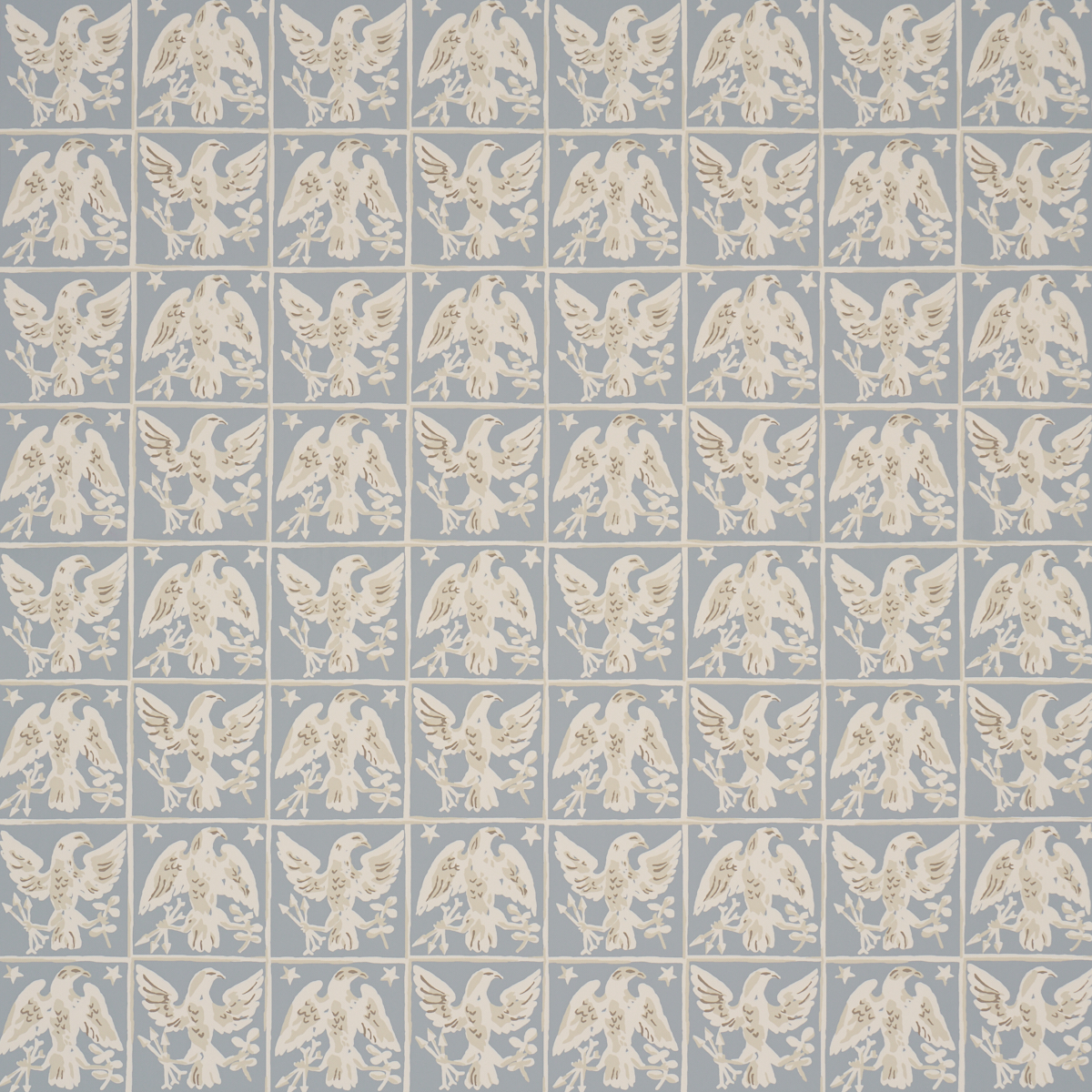 BARTON'S EAGLE HAND PRINT wallpaper in BLUE