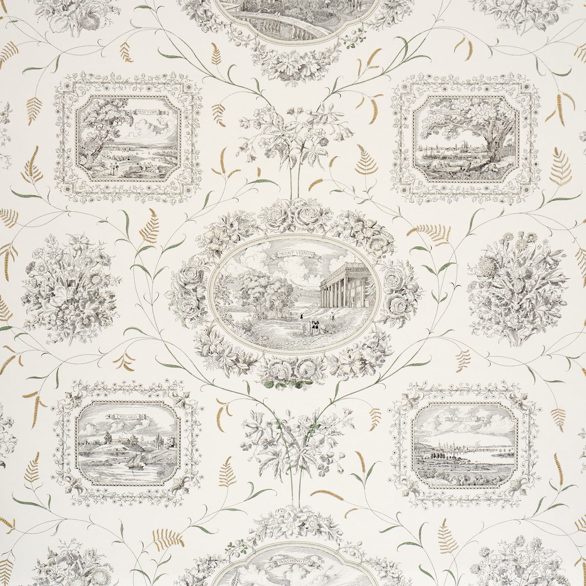 CENTURY SCENIC TOILE — BLACK