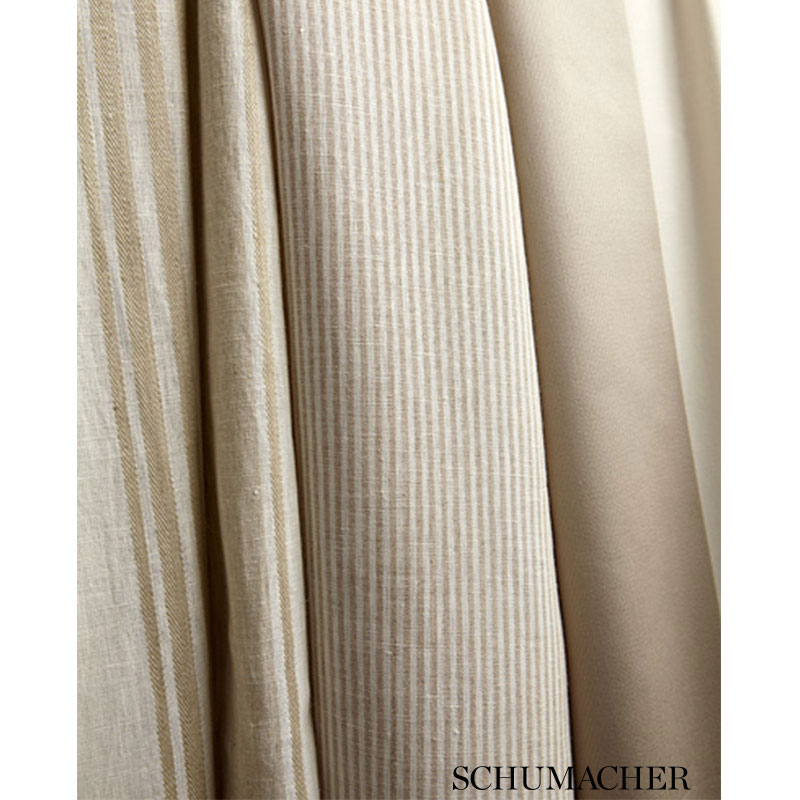 Wesley Ticking Stripe - Umber Fabrics | Schumacher