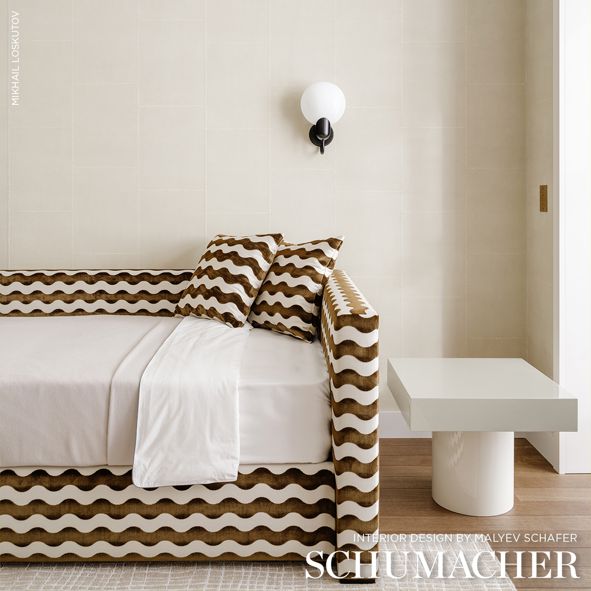 The Wave Velvet - Chocolate Fabrics | Schumacher