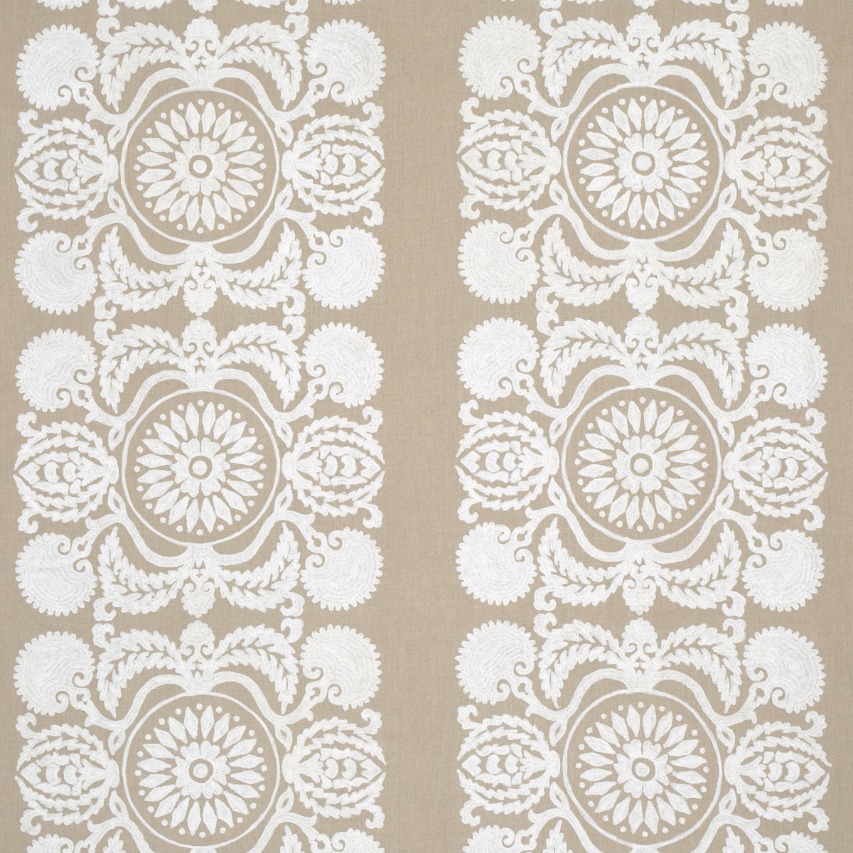 Castanet Embroidery - Natural Fabrics | Schumacher