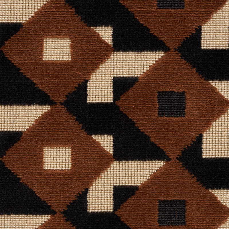 Dazzle Ship Velvet - Brown & Black Fabrics | Schumacher