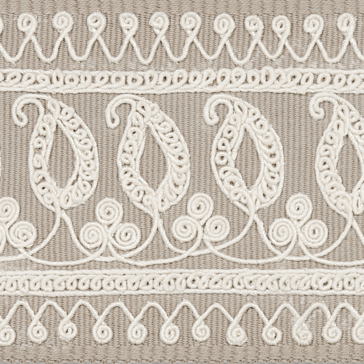 Paisley Embroidered Tape - Sand Trims | Schumacher