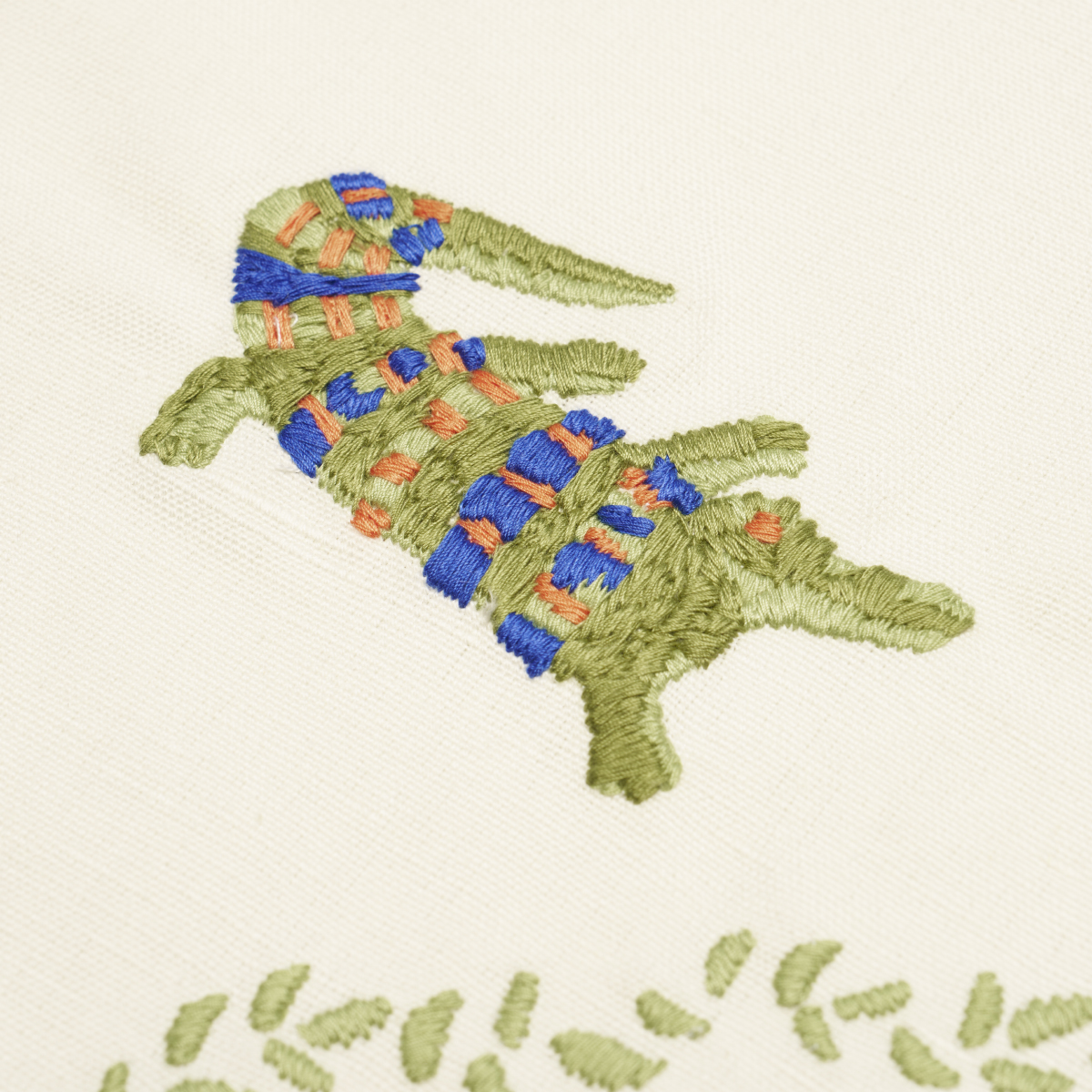 Reptilia Embroidery - Bright Multi On Ivory Fabrics | Schumacher