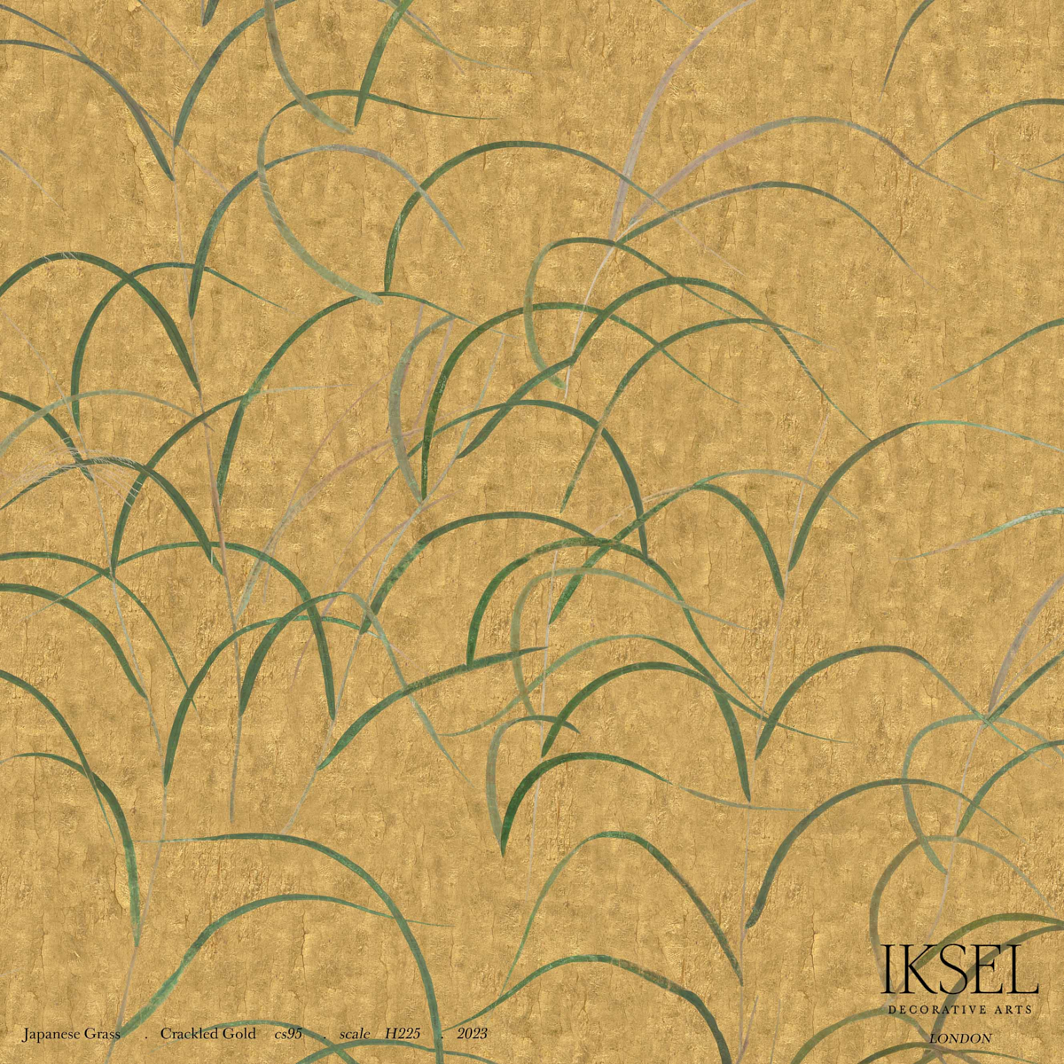 Japanese Grass - Crackled Gold Wallpapers | Schumacher
