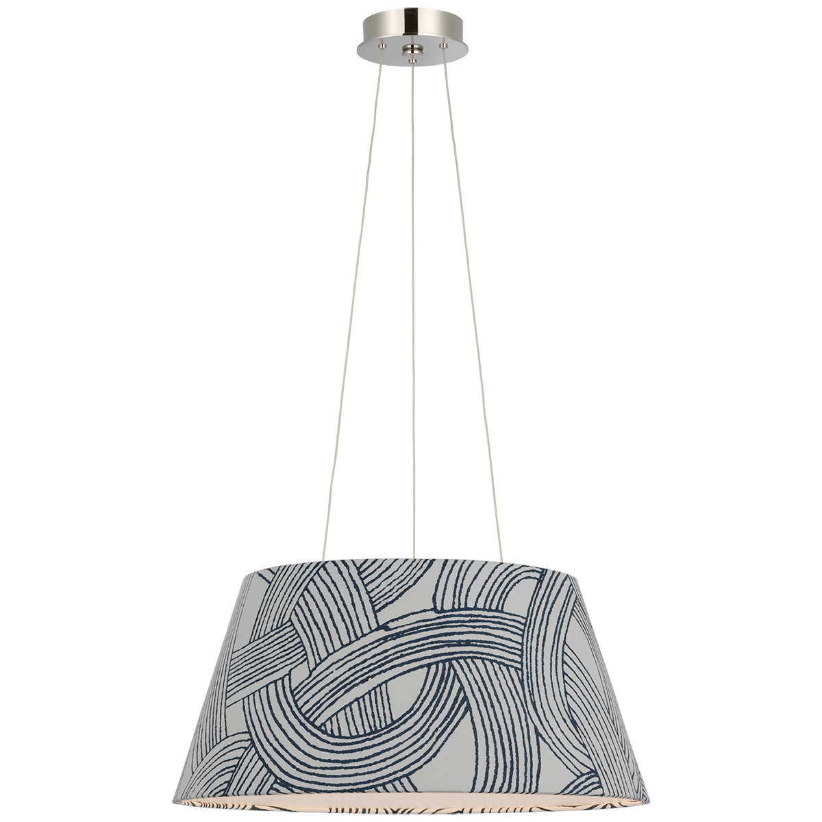 Caufield Hanging Shade, Nickel - Freeform In Blue Pillows