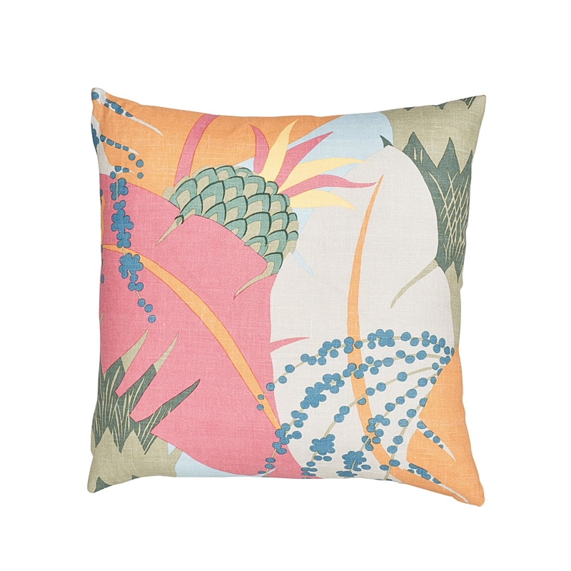 Tessuto In Microfibra Stampato Blu Con Ananas Tropicali - ABAKUHAUS 1 Metro (100x230 Cm) Per Cucito Creativo, Tende E Arredamento