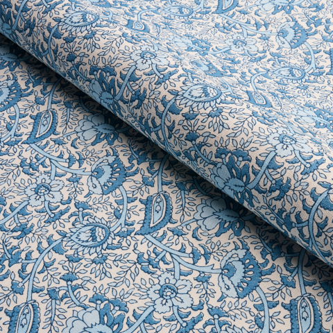 Daisy Indoor/Outdoor - Indigo Fabrics | Schumacher