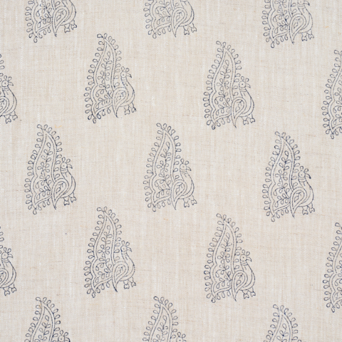 Peacock Linen Hand Blocked Print