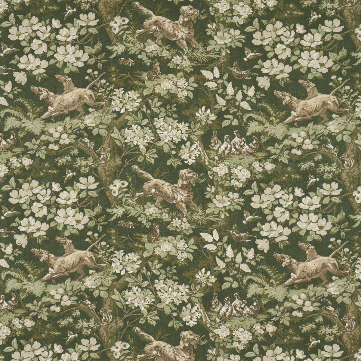 Hound Meadow - Sepia Fabrics | Schumacher