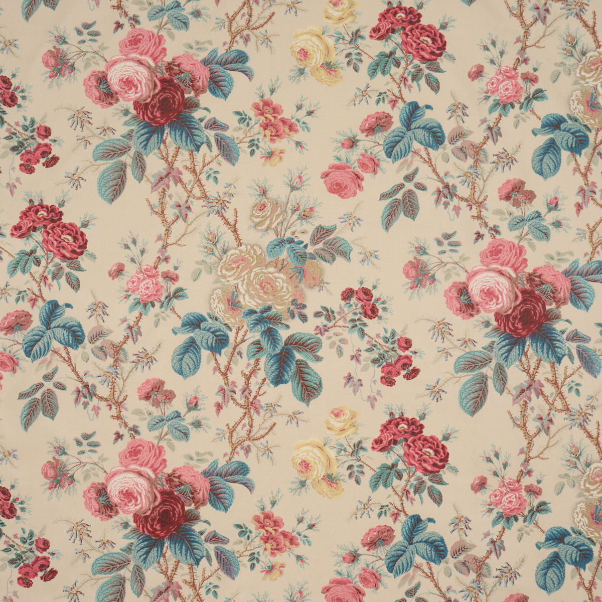 She Walks In Beauty Chintz - Celadon Fabrics