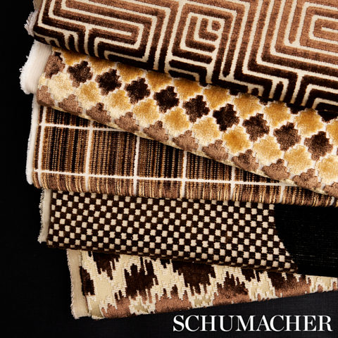 Marrakesh Velvet - Chocolate Brown Fabrics | Schumacher