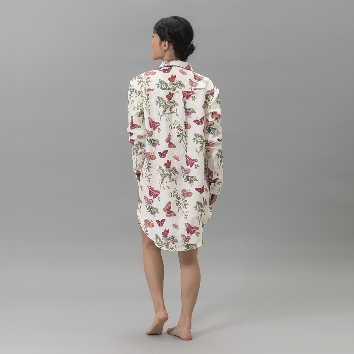 Baudin Butterfly Linen Sleep Shirt