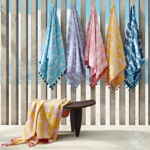 Leaping Leopard Beach Towel