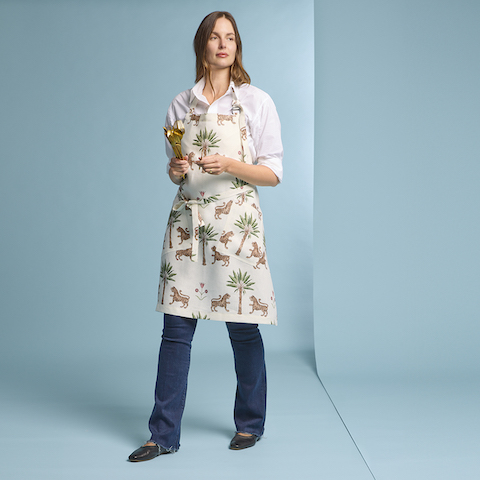 Tiger Palm Linen Apron