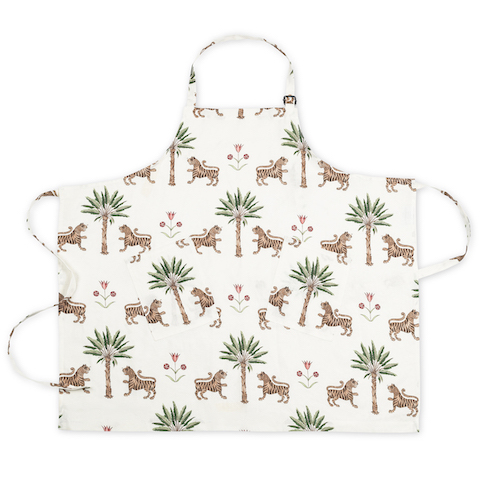Tiger Palm Linen Apron