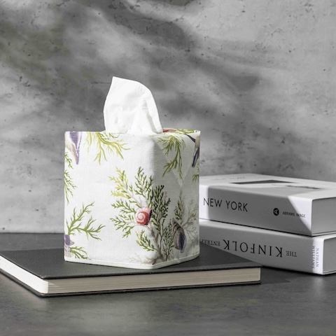 Del Tesoro Linen Tissue Box Cover