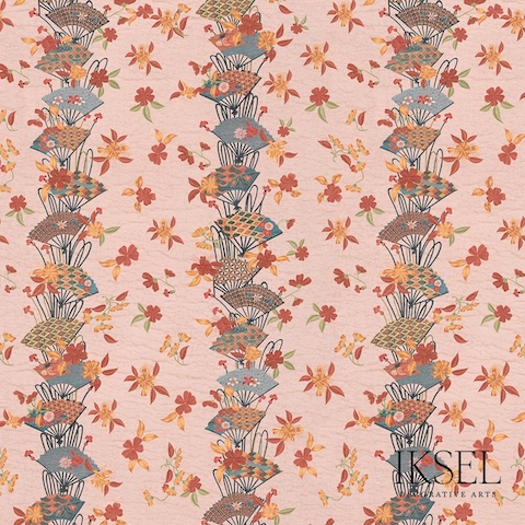 Japanese Fans - Rice-Green Fabrics | Schumacher