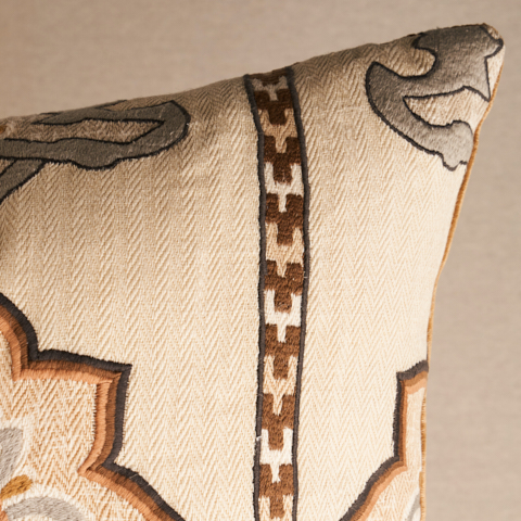 Temara Embroidered Print Pillow