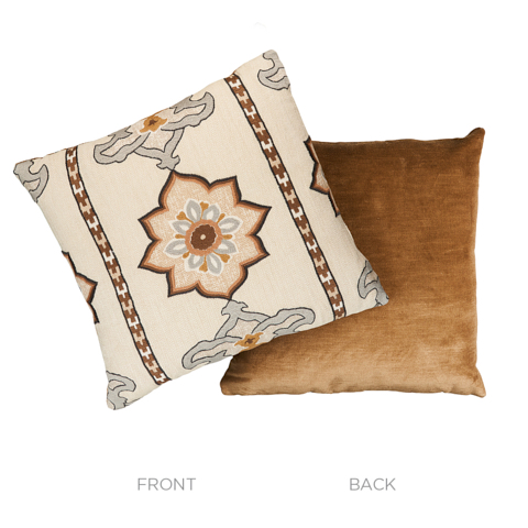 Temara Embroidered Print Pillow