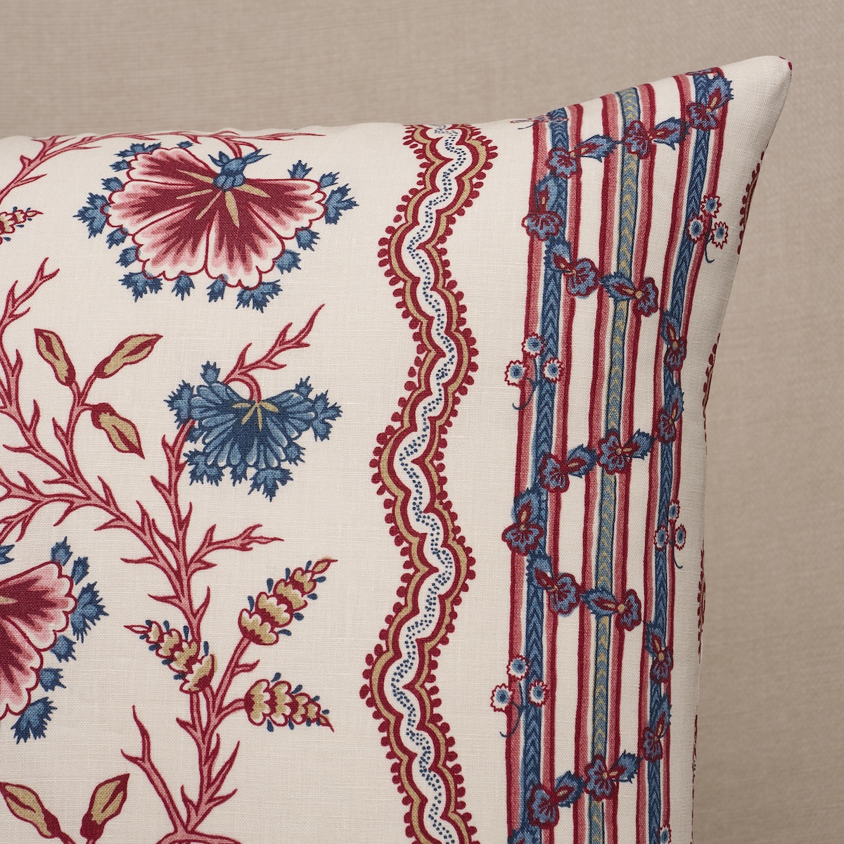Parvati Floral Stripe Pillow