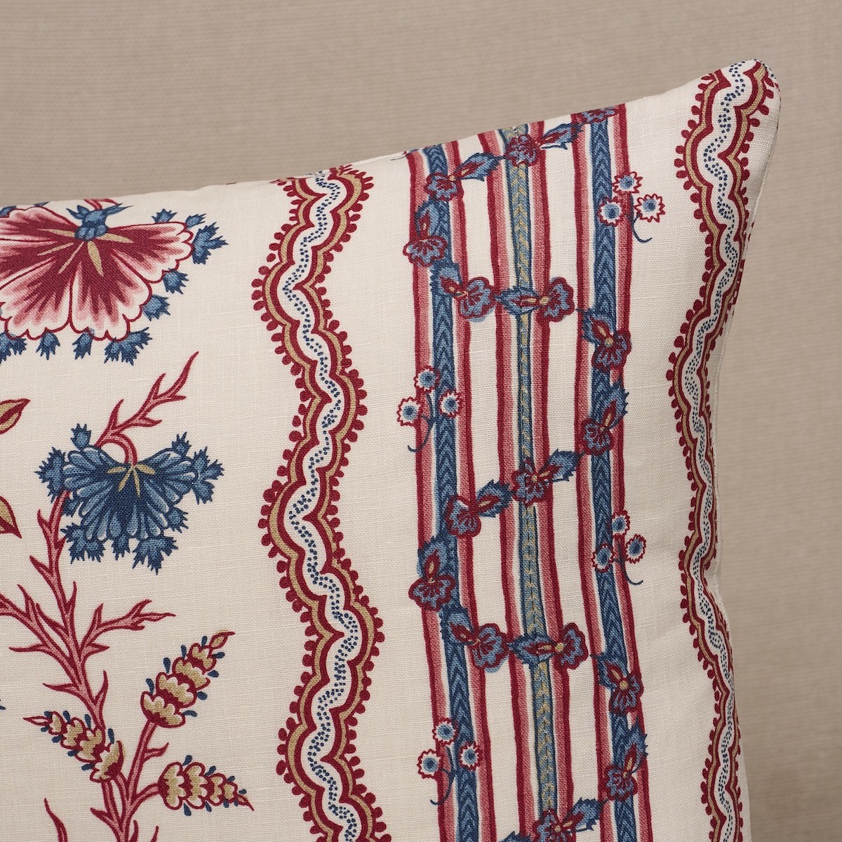 Parvati Floral Stripe Pillow
