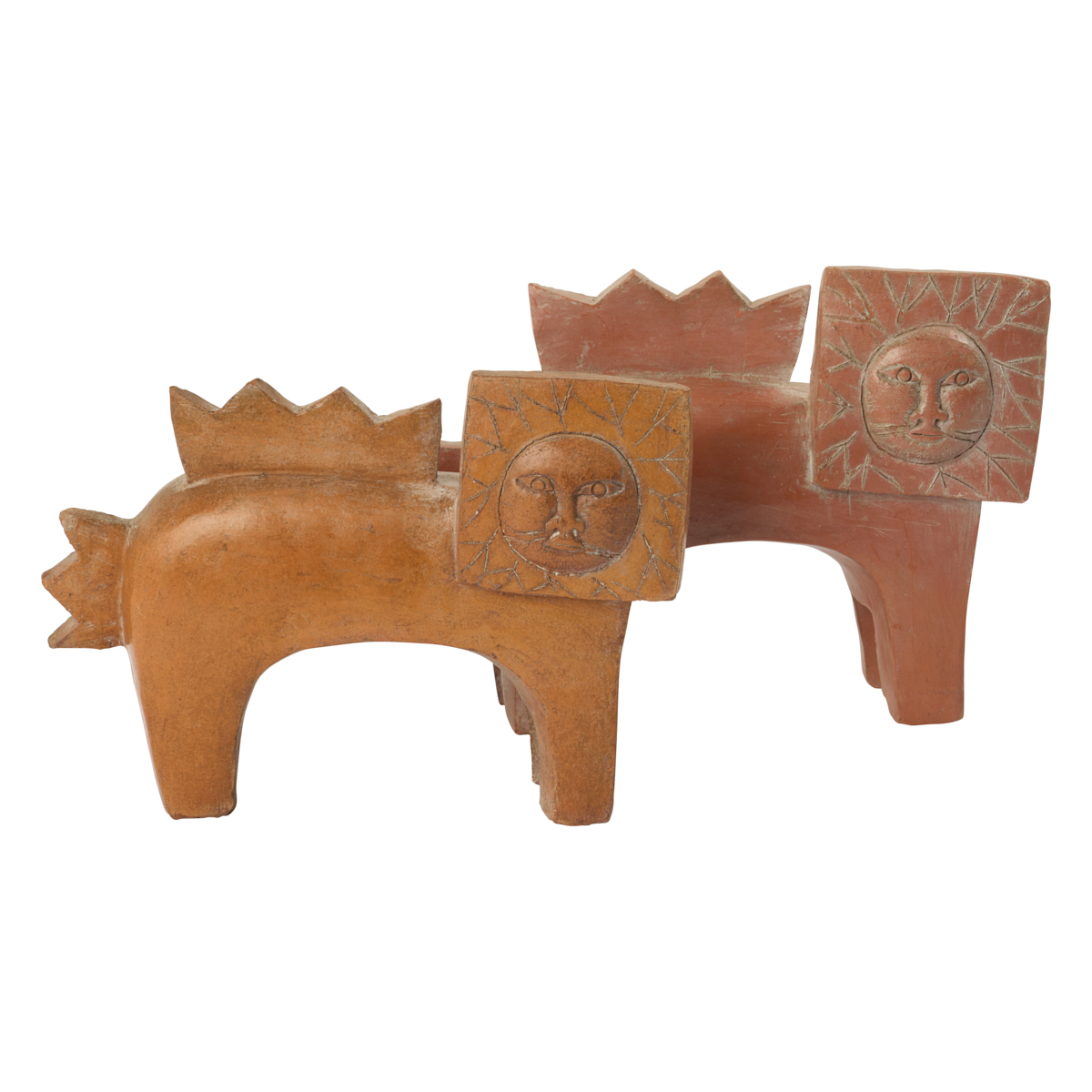 Mid-C Ceramic Lion Book Ends