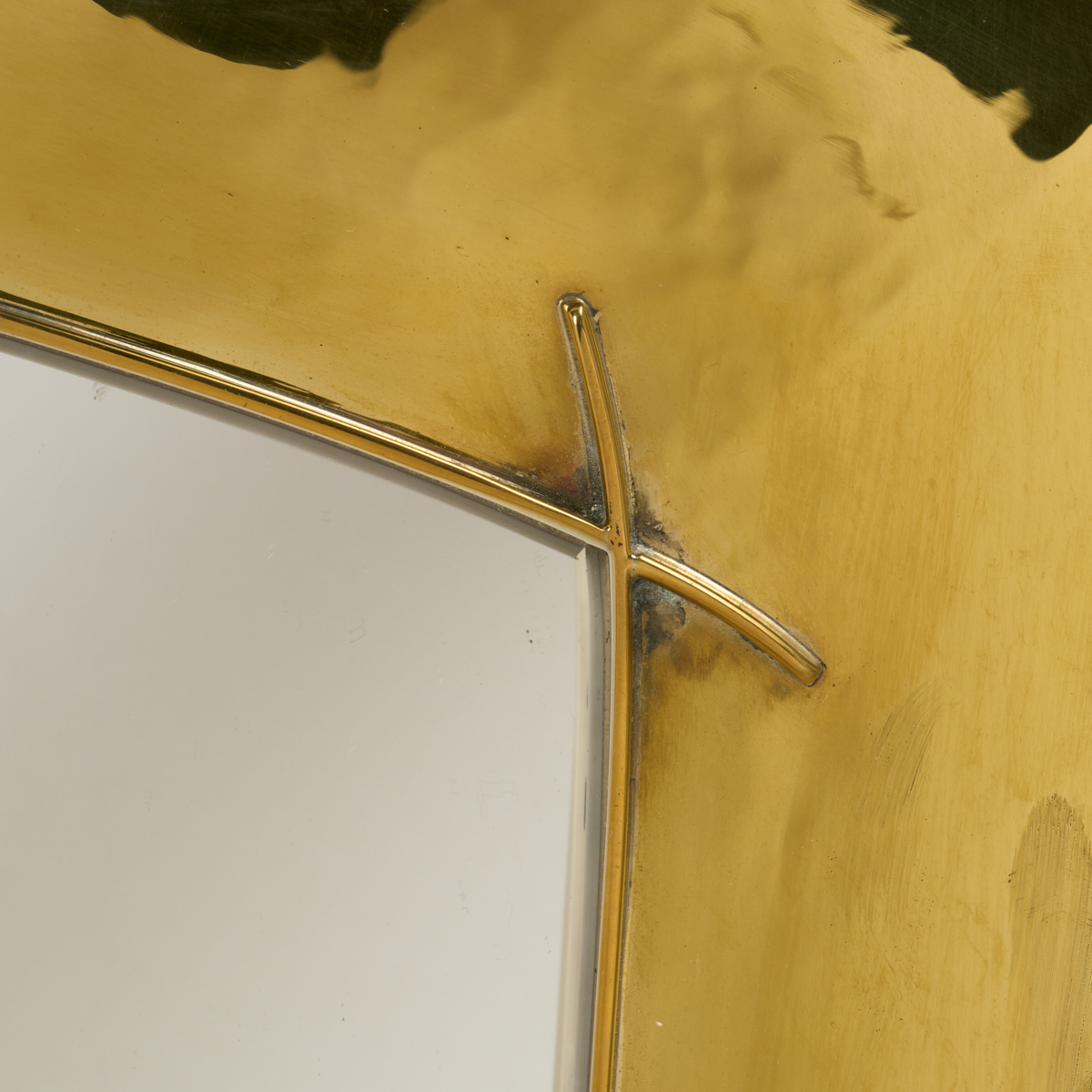 Hammered Brass Mirror, Italy