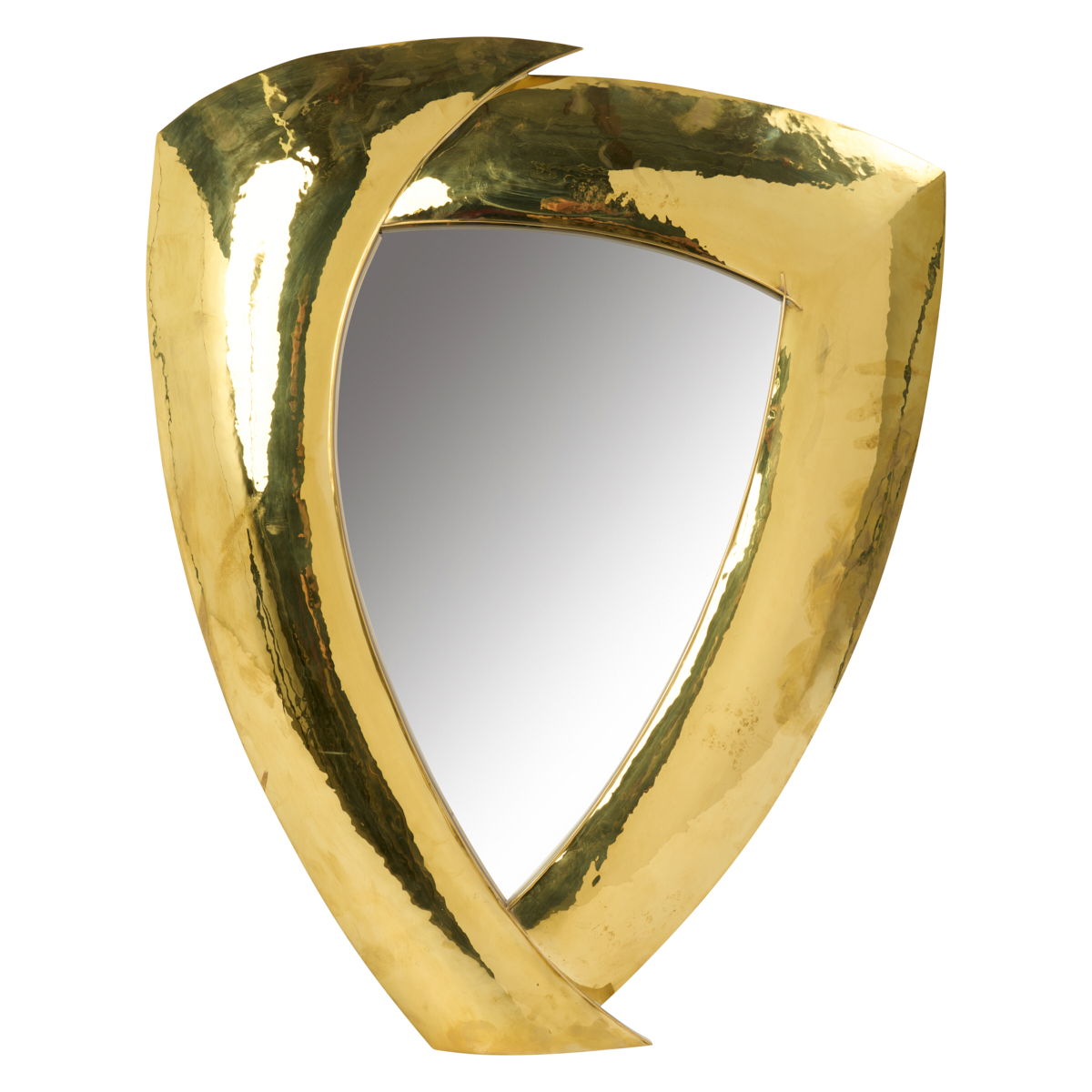 Hammered Brass Mirror, Italy