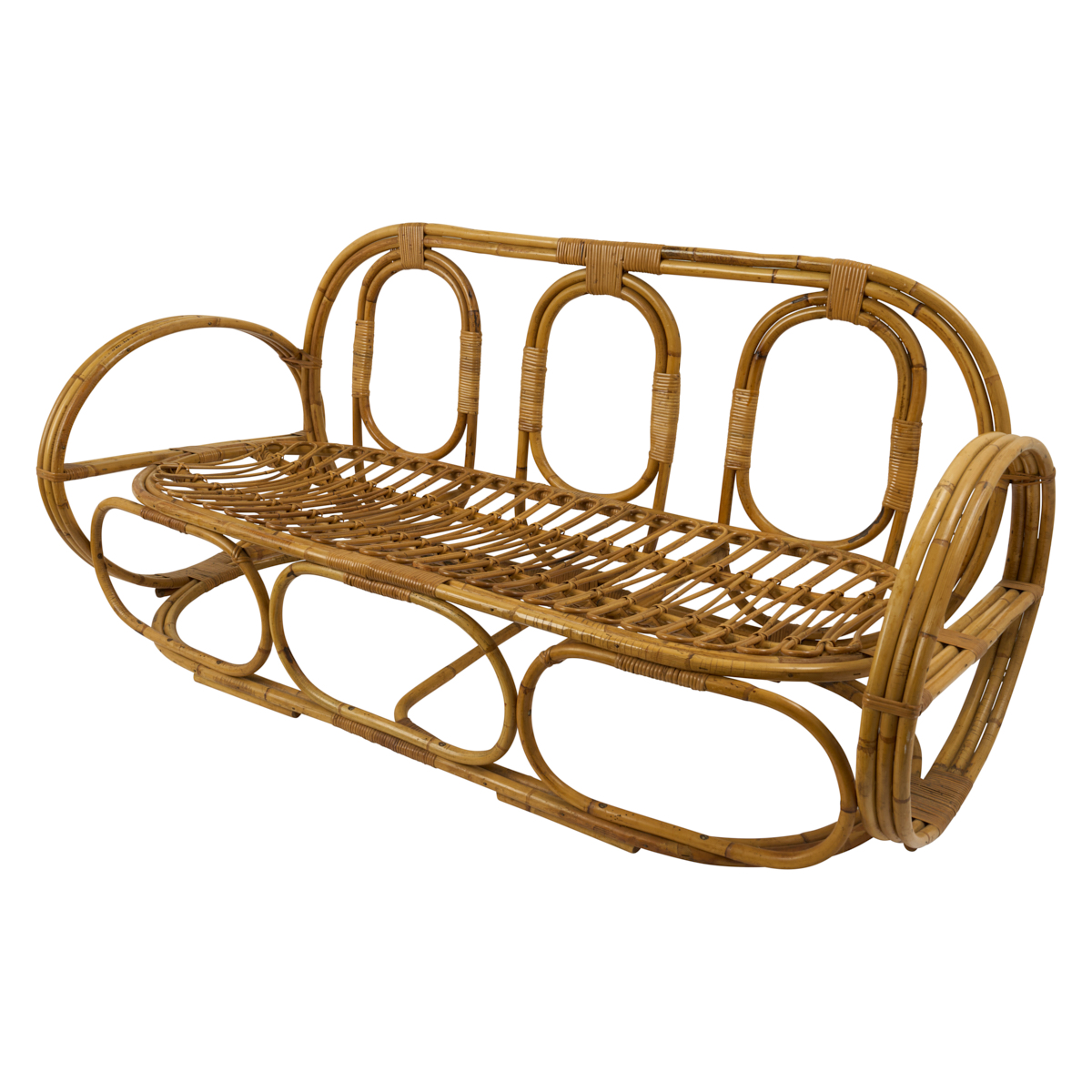 Italian Rattan Sofa, 1960's