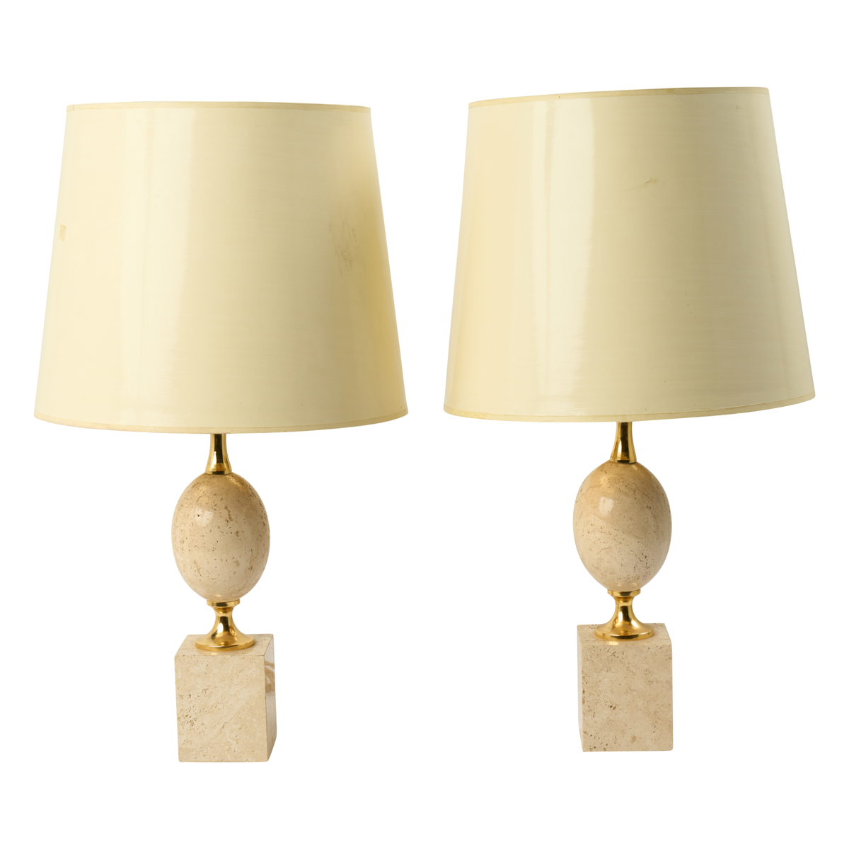 Pair Of Travertine Table Lamps