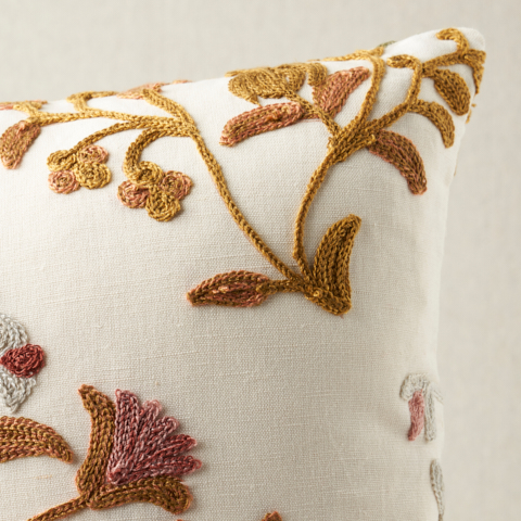 Raleigh Crewel Embroidery Pillow A