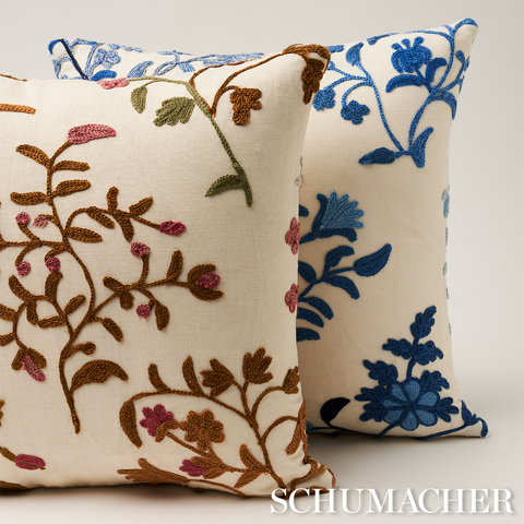 Raleigh Crewel Embroidery Pillow A