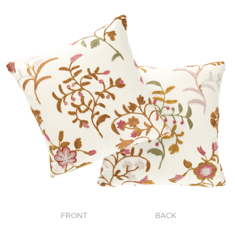Raleigh Crewel Embroidery Pillow B