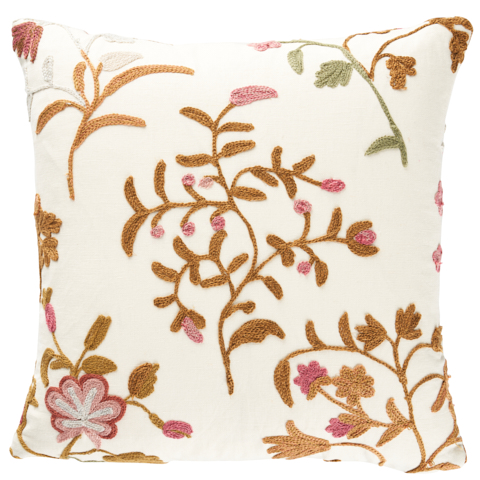 Raleigh Crewel Embroidery Pillow B
